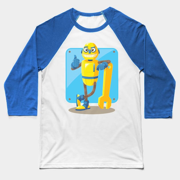 Mechanic Robot Baseball T-Shirt by mikailain